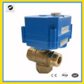 3 way T flow brass motorizd valve for hot water control